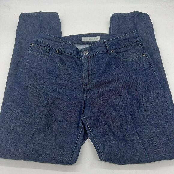 Chico's Platinum Denim Size 1.5 (10) Blue Stretch Jeans Dark Wash - Picture 1 of 3